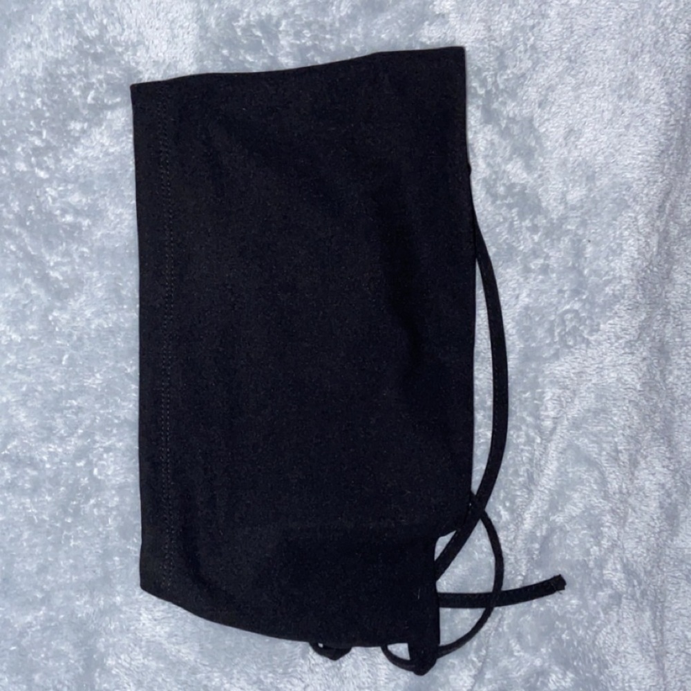 Small lace up back black tube top